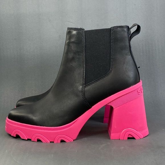 Sorel Brex Waterproof Platform Block Heel Chelsea Boot  shoes womens - Picture 2 of 10